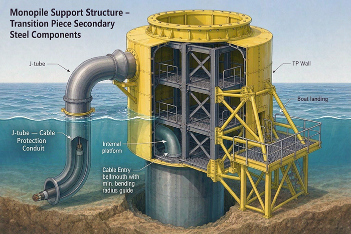 monopile-secondary-steel-jtube-boat-landing