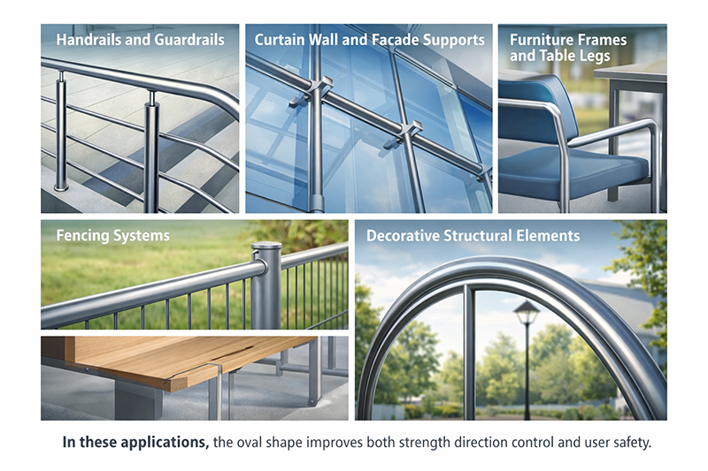 oval steel pipe application
