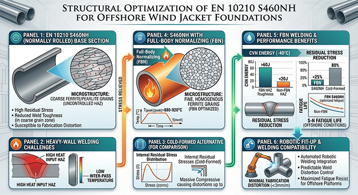 structural optimization of en10210 S460NH FOR offshore wind jacket foundations